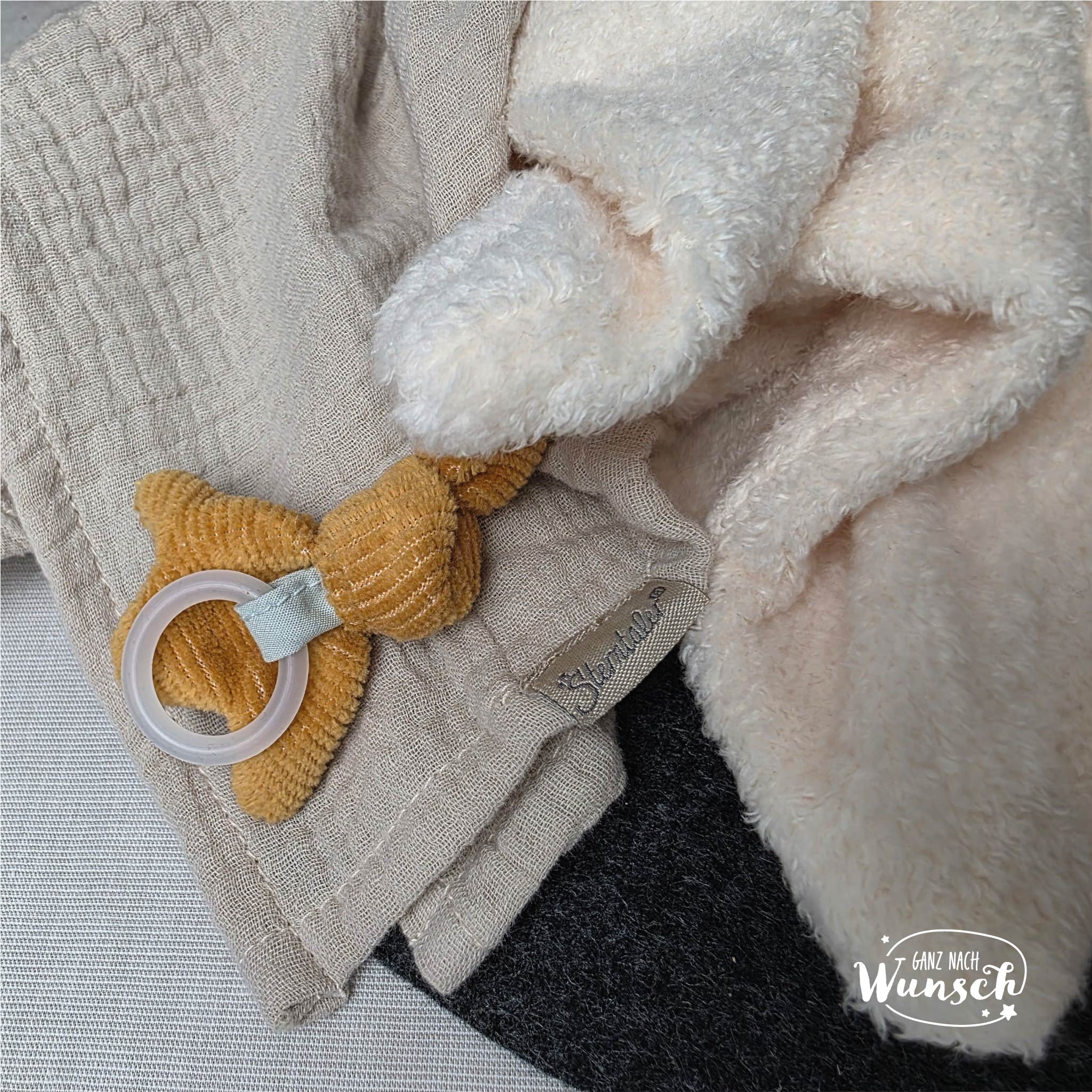 Sterntaler Schnuffeltuch „Lamm“ (Musselin) & „Ente“ (Plüsch) – personalisiert mit Namen