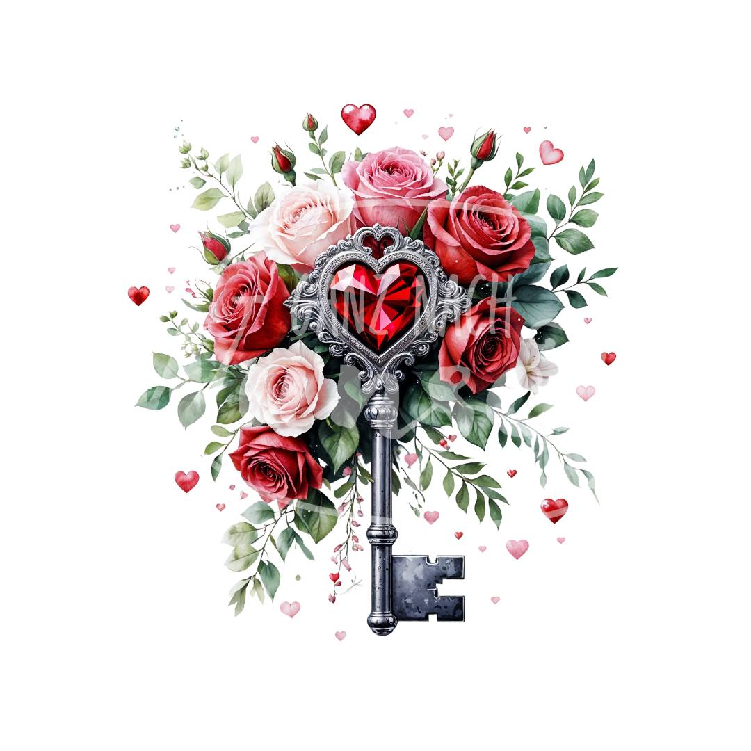 Bügelbild - Plott | T-Shirt | Hoodie | Schlüssel | Rosen | Liebe - gnw_v_1001