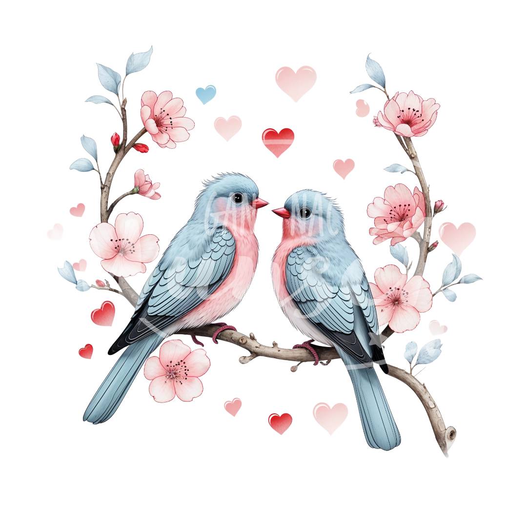 Bügelbild - Plott | T-Shirt | Hoodie | Liebe | Vögel auf Ast - gnw_v_1008