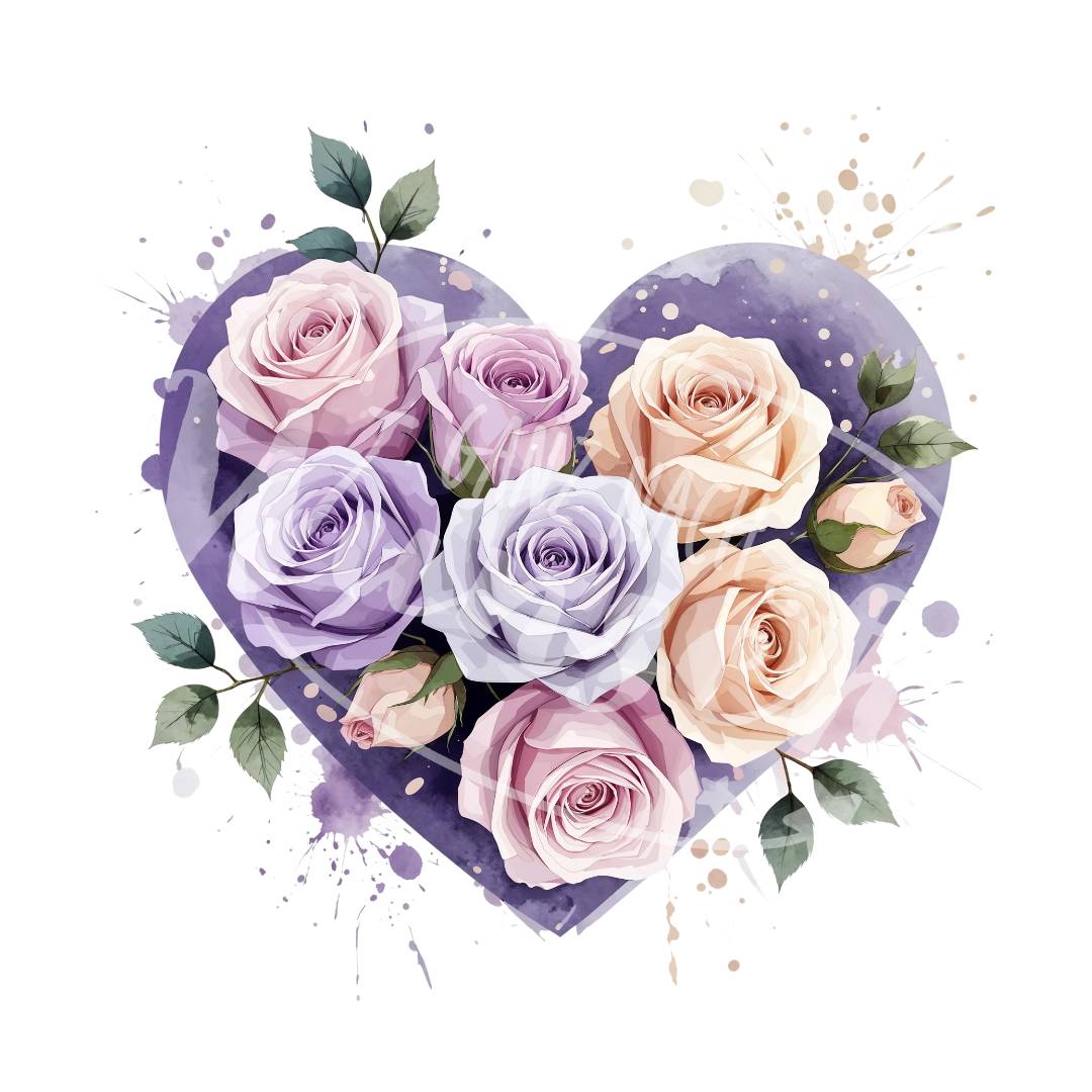 Bügelbild - Herz aus Rosen - Plott | T-Shirt | Hoodie | Romantik - gnw_v_1022