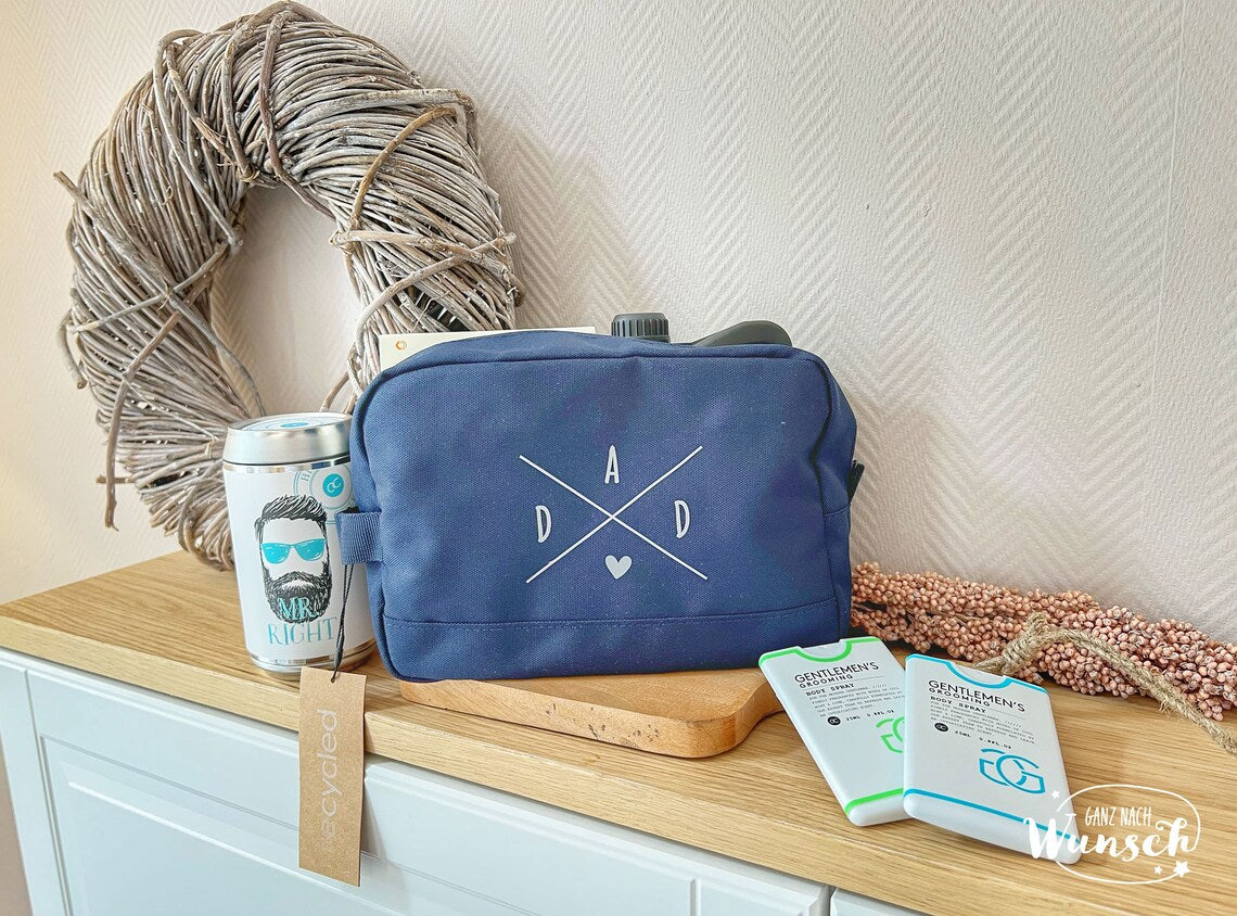 Recycled | Kulturtasche | Kulturbeutel | Männertasche | Geschenk zum Vatertag | Vatertag | Dad | Weihnachtsgeschenk | Waschtasche