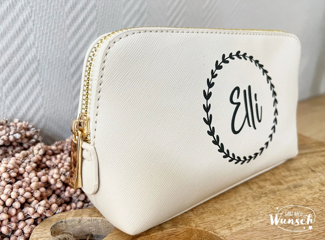 Personalisierte Kosmetiktasche mit Name | Kosmetikbeutel | Kulturtasche | Schminktasche | Geschenk für Freundin | personalisiertes Geschenk