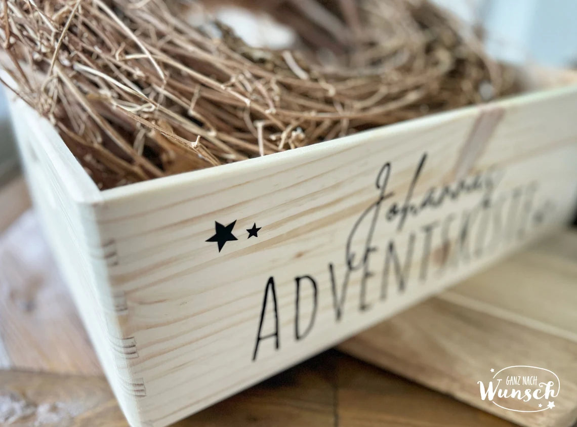 Weihnachten - Adventskalender - Bedruckte Holzkiste