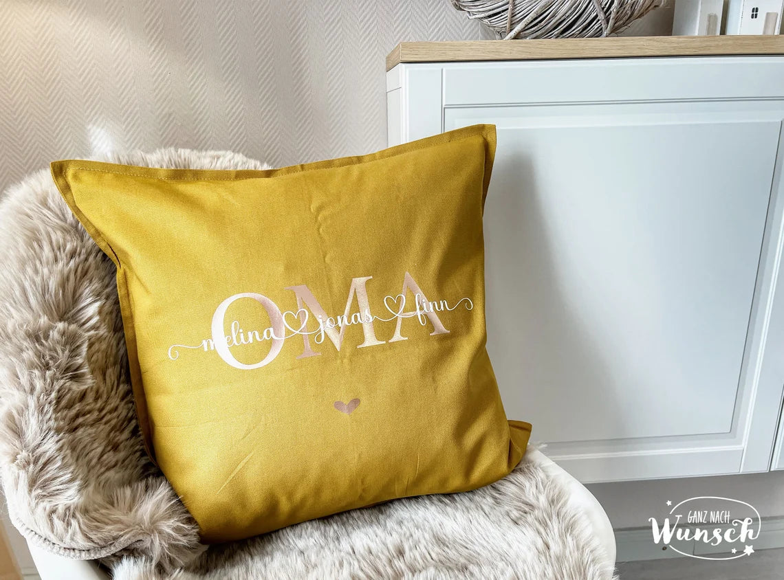 Personalisierter Kissenbezug | Geschenk für die Familie | Mama | Papa | Oma | Opa | Kissen | Tante | Patentante | Geschenk zu Weihnachten