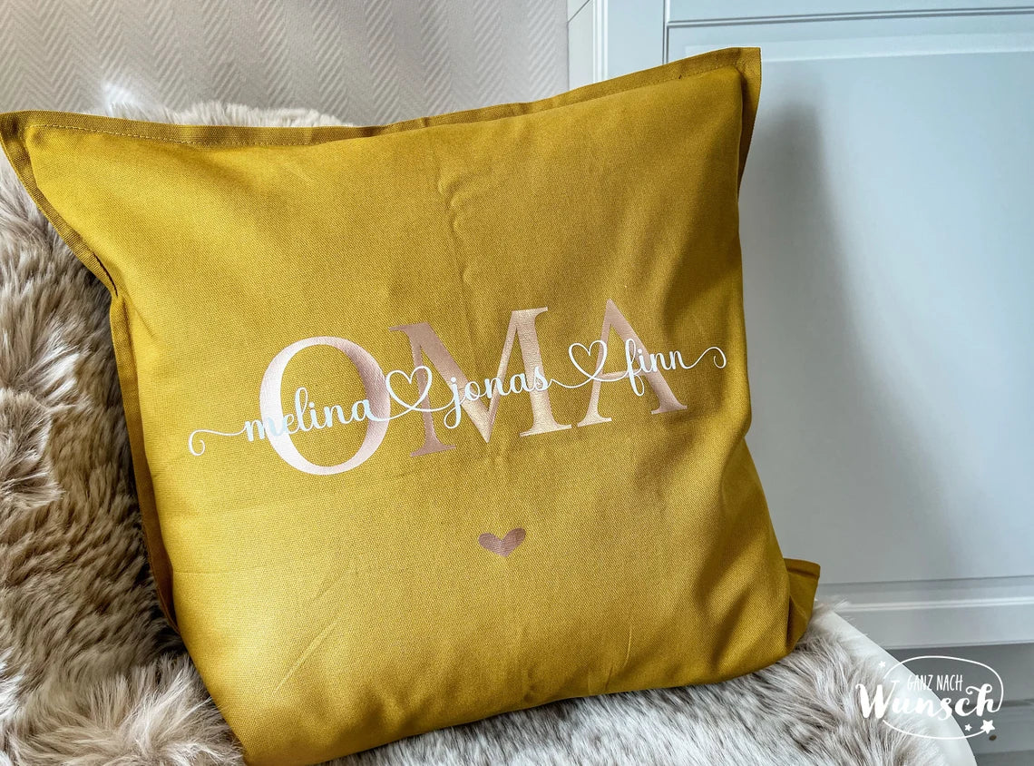Personalisierter Kissenbezug | Geschenk für die Familie | Mama | Papa | Oma | Opa | Kissen | Tante | Patentante | Geschenk zu Weihnachten