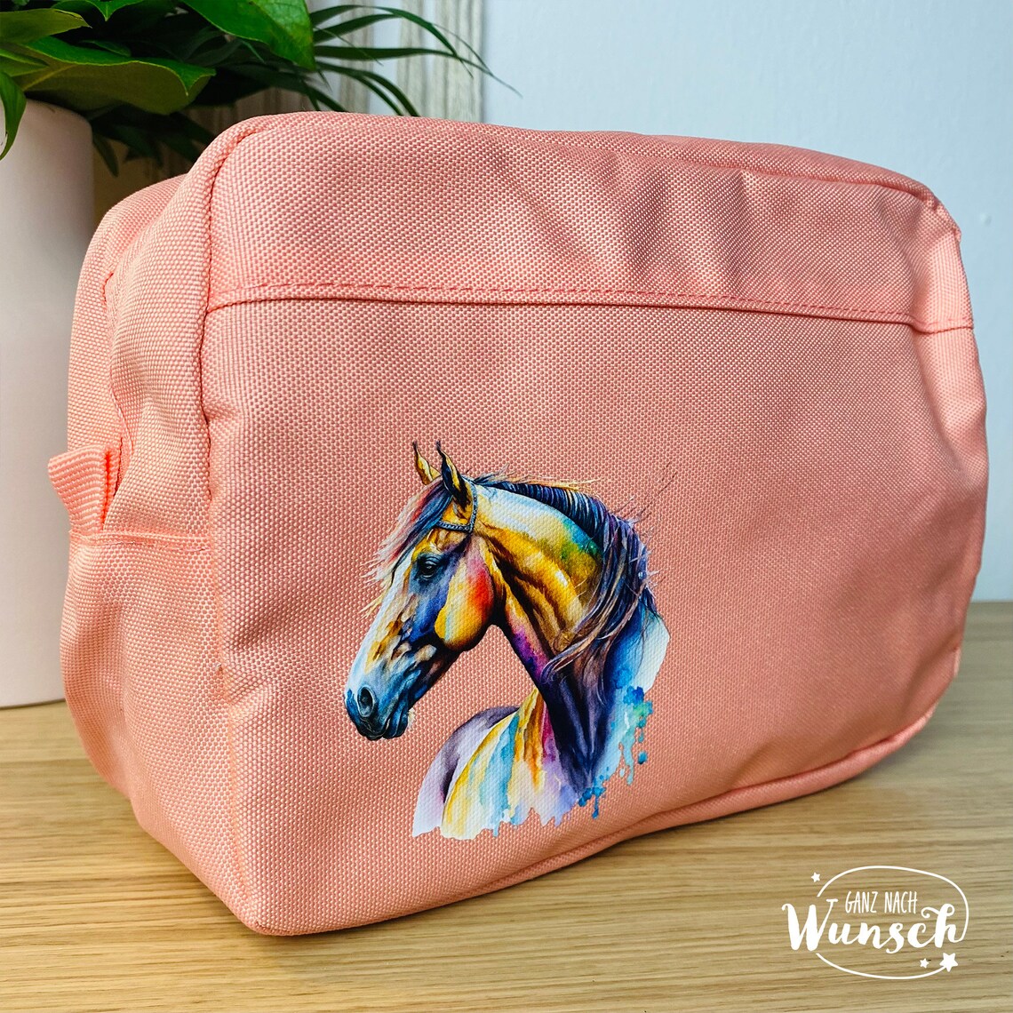 Geburtstagsgeschenk | Kulturbeutel | Kosmetiktasche | Kulturtasche Pferdemotiv