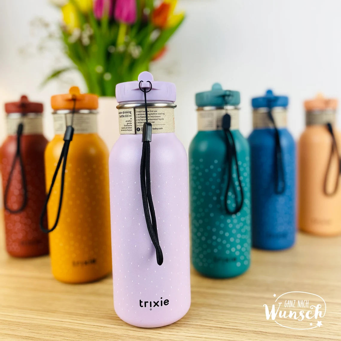 Kinder Trinkflasche personalisiert aus Edelstahl | Kita | Trixie | Kinderflasche | Wasserflasche | Schule | Trinkfasche für Kinder | 500 ml