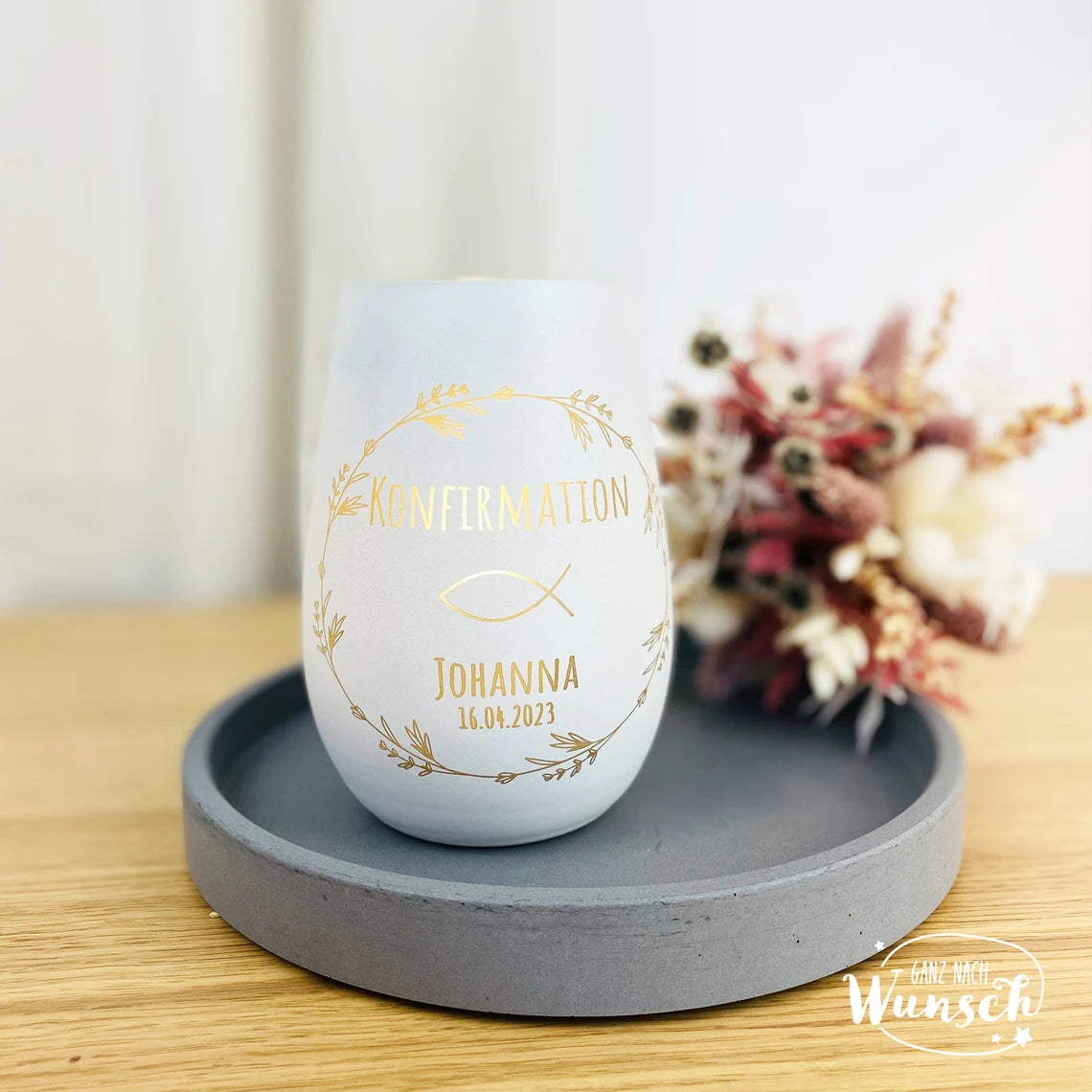 Windlicht | Konfirmation | Kommunion | Patenkind | Patengeschenk | personalisiertes Windlicht | Geschenk | Pate