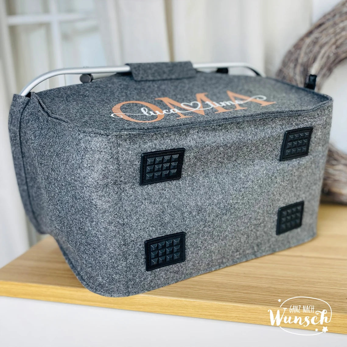 Personalisierter Einkaufskorb als Geschenk für Oma | Geburtstag | Filzkorb personalisiert | Korb Oma | Mama | Einkaufskorb mit Namen