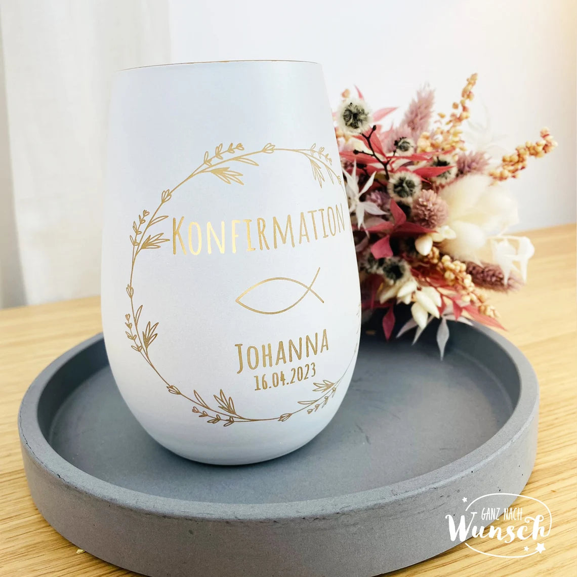 Windlicht | Konfirmation | Kommunion | Patenkind | Patengeschenk | personalisiertes Windlicht | Geschenk | Pate