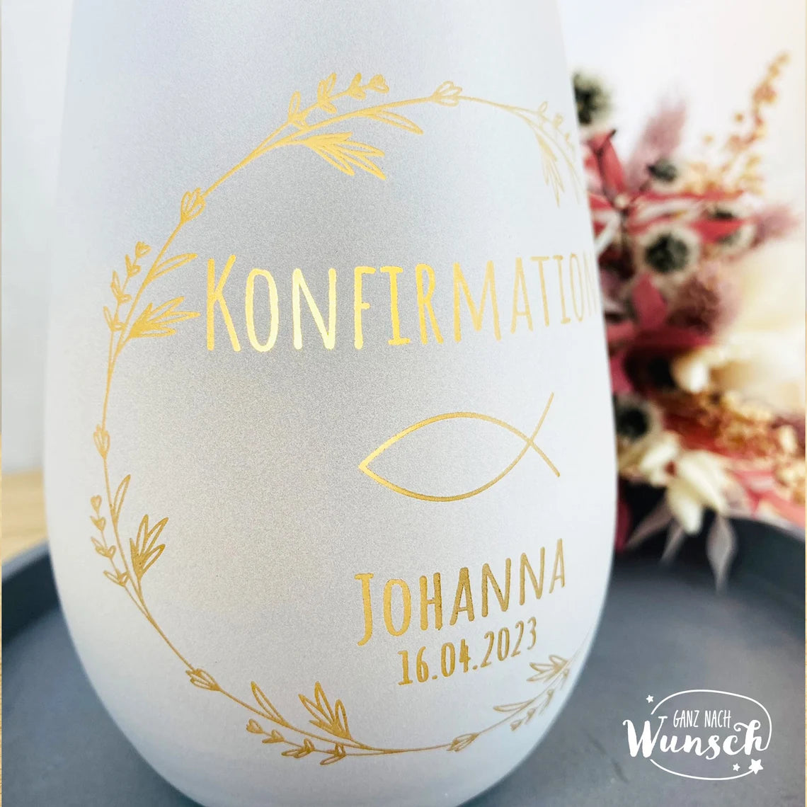 Windlicht | Konfirmation | Kommunion | Patenkind | Patengeschenk | personalisiertes Windlicht | Geschenk | Pate