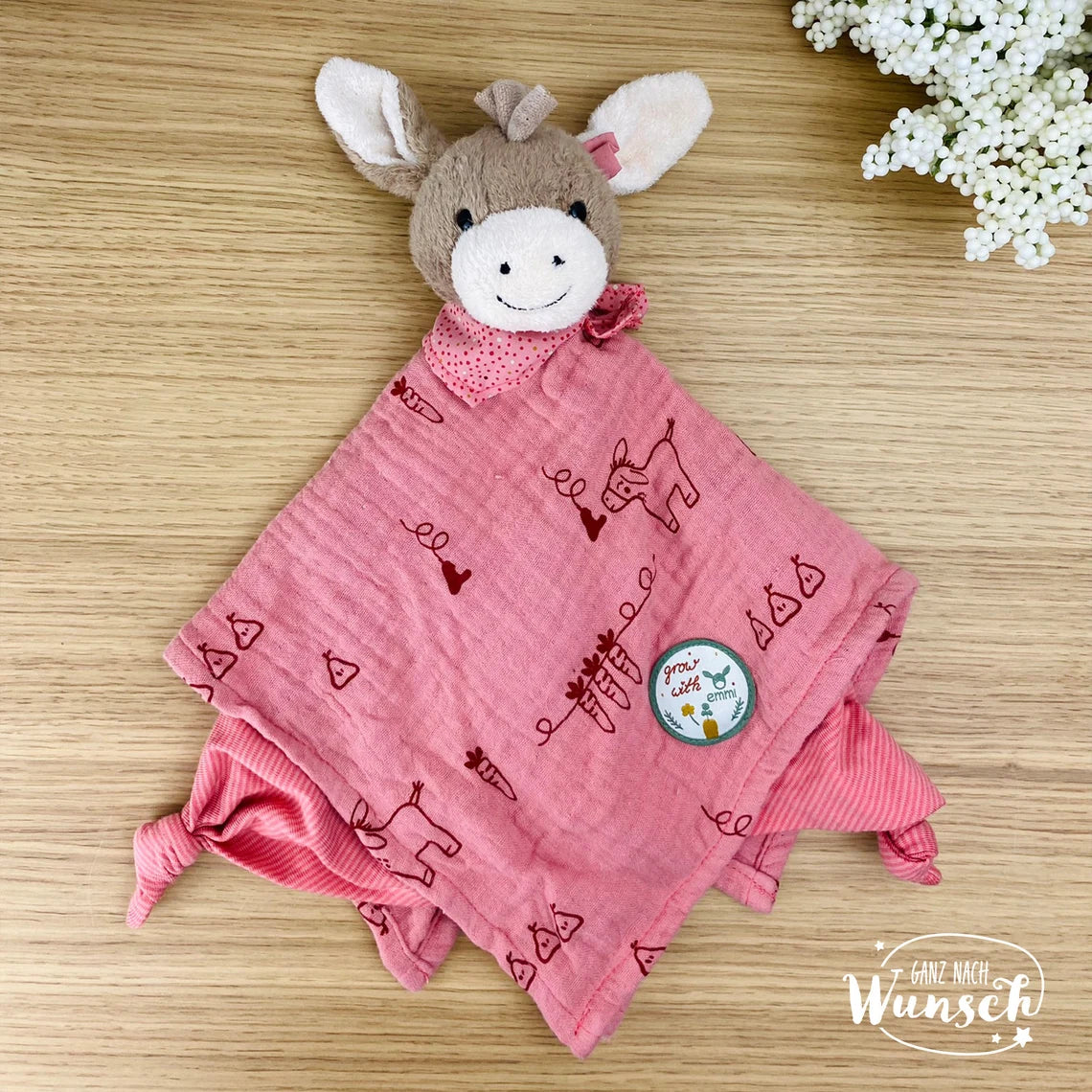 Sterntaler | Baby Geschenk | Schmusetuch | Geschenk zur Geburt | Schnuffeltuch | mit Stick | personalisierbar | Baby | Knoten | Musselin