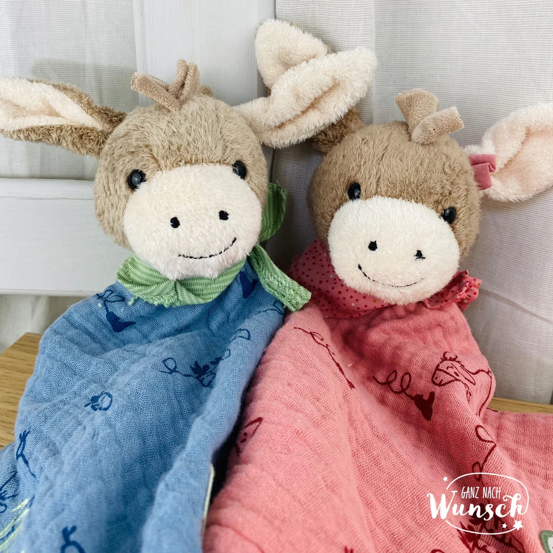 Sterntaler | Baby Geschenk | Schmusetuch | Geschenk zur Geburt | Schnuffeltuch | mit Stick | personalisierbar | Baby | Knoten | Musselin
