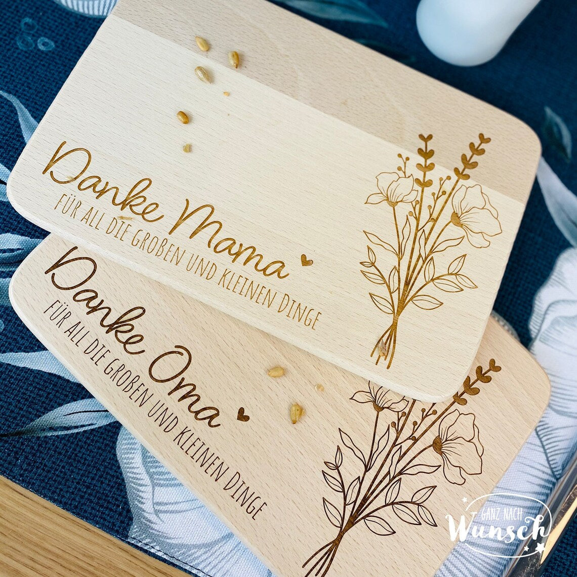 Frühstücksbrettchen Holz | Danke | Holzbrett | Geschenkidee | Geburtstagsgeschenk | Brettchen | Frühstücksbrett | Muttertag | Weihnachten