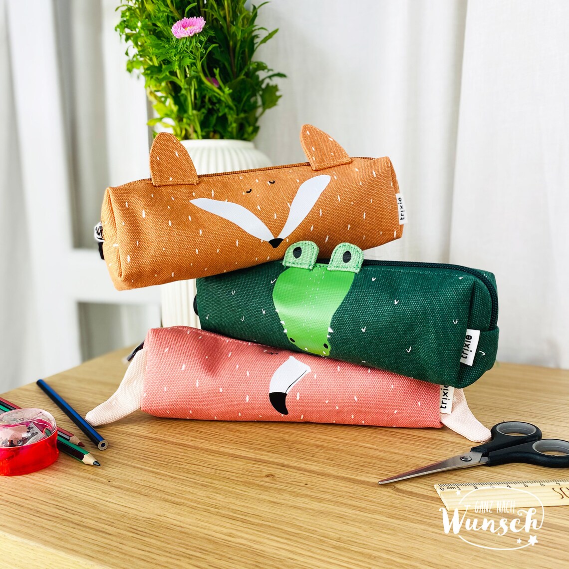 Federmappe Kinder personalisiert | Schulkind | Trixie Federmäppchen | Schulanfang | Kleine Stiftemappe | Einschulung | Pencil Case
