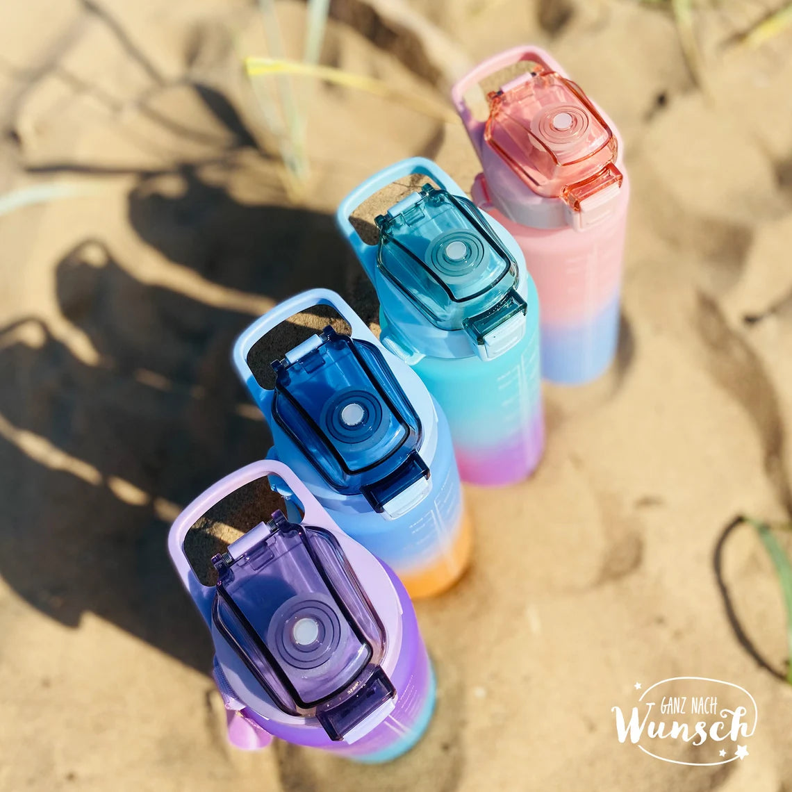 Trinkflasche mit Strohhalm | Wasserflasche personalisiert | 1 Liter | Trink Challenge | Wasser trinken | Water Challenge | Sport Flasche 1L