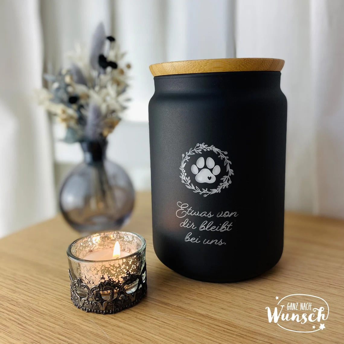 Personalisierte Tierurne | mit Namen und Datum | Urne Katze | Hund | Haustier