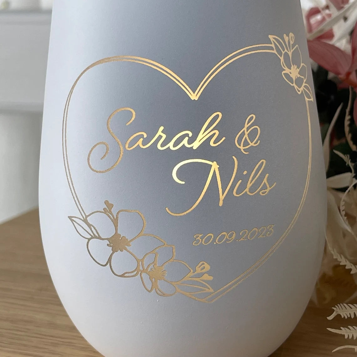 Personalisiertes Windlicht | Hochzeit | Hochzeitstag | Gravur | Kristallglas | Erinnerungslicht | Vase | Hochzeitsgeschenk
