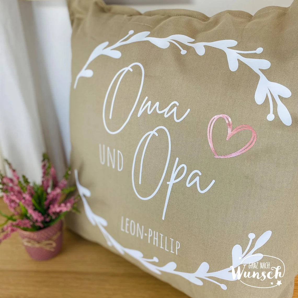 Personalisiertes Kissen Oma und Oma mit Namen | Geschenk für Oma und Opa | Eltern