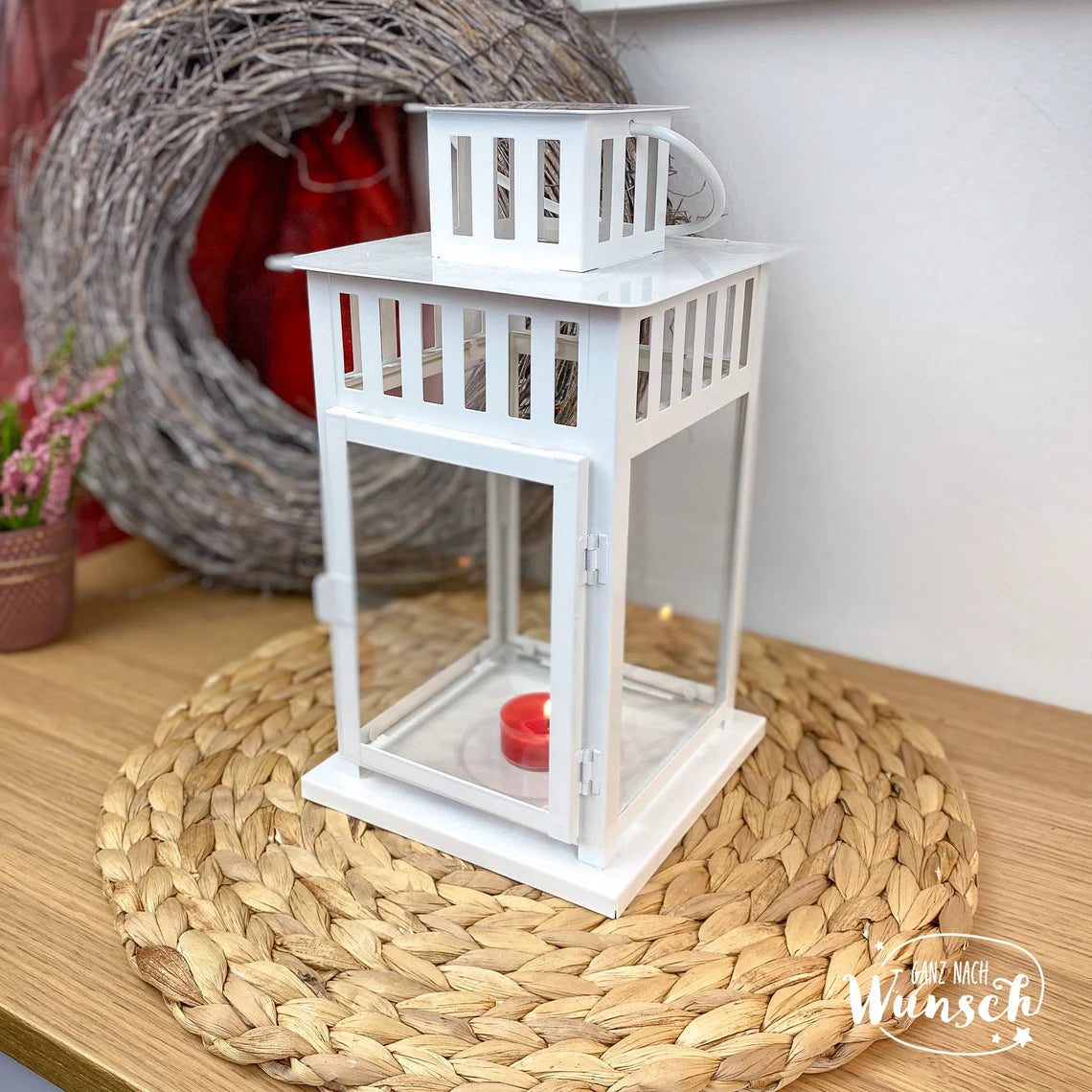 Hochzeitsgeschenk Laterne mit Herz, Name, Datum | personalisiertes Geschenk Hochzeit | Windlicht | Valentinstag | Jahrestag | zum aufhängen