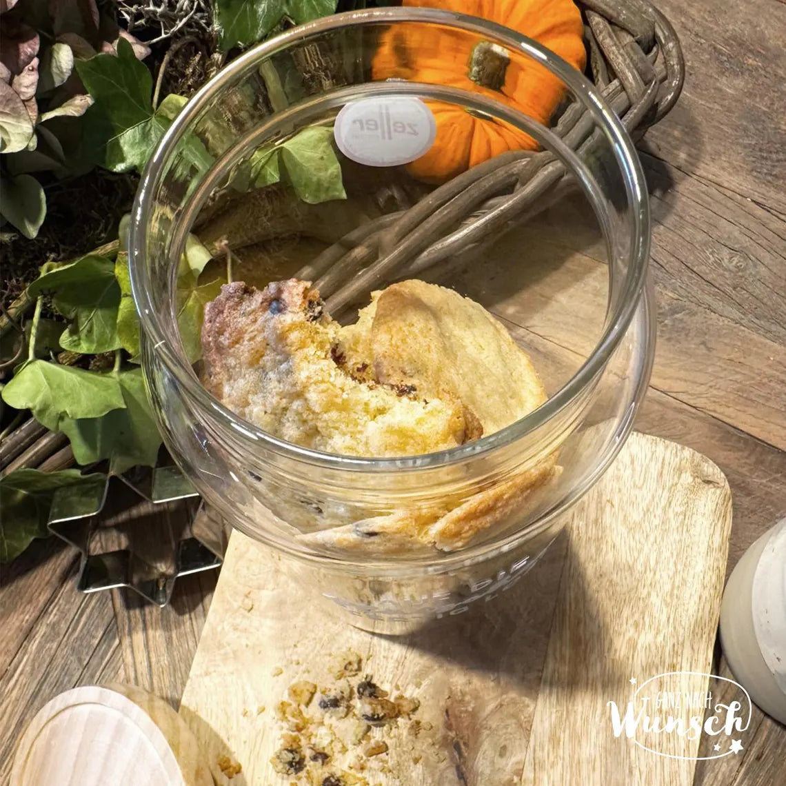 Adventskalender/ Vorratsglas Holzdeckel | Weihnachten | Keksglas | | Plott | 1270ml | Geschenk zu Weihnachten | Glas | Aufbewahrungsglas