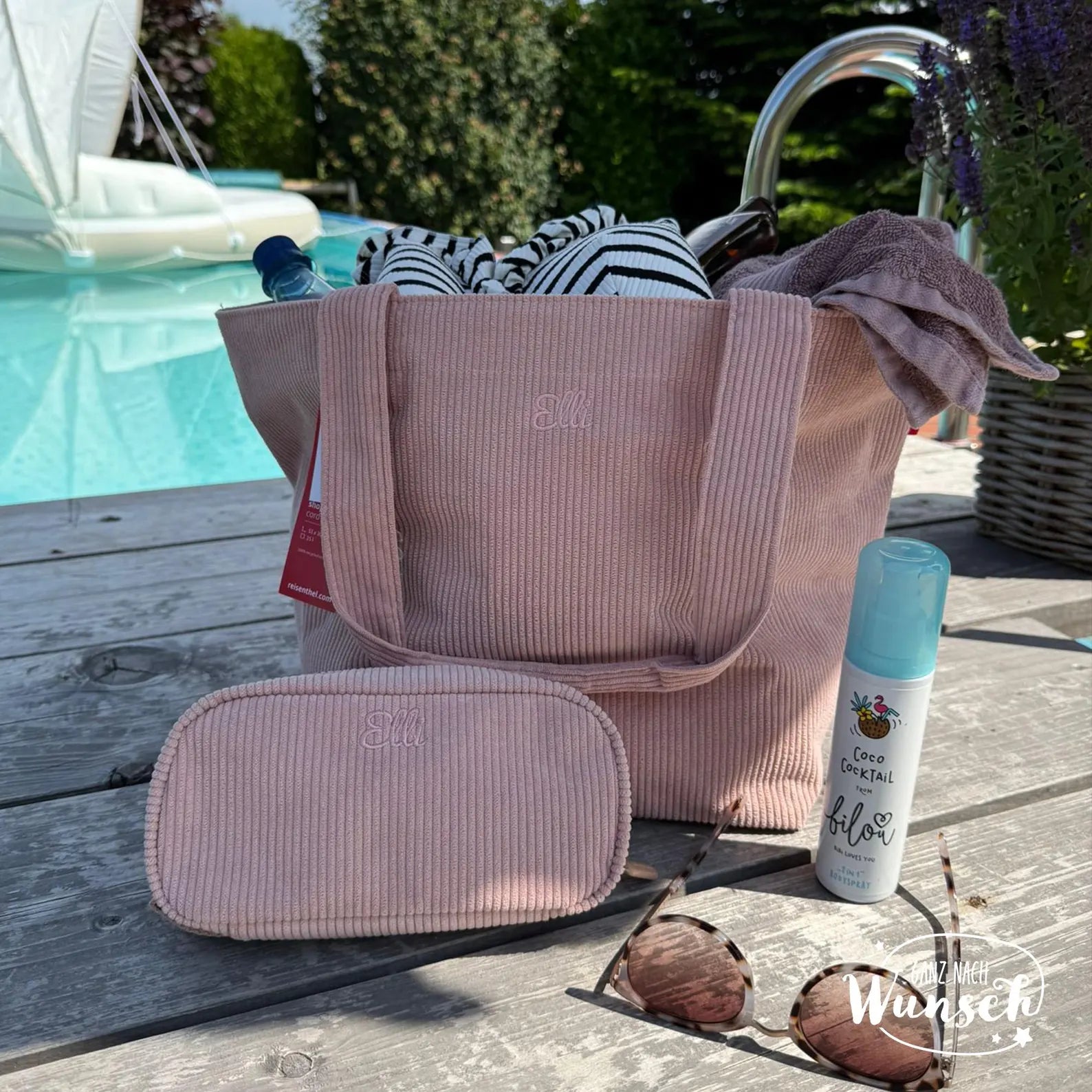 Shopper | Einkaufstasche | Cord | Rosa | Geschenk für Mama | personalisiertes Geschenk | Geburtstagsgeschenk | Muttertag | Reisenthel