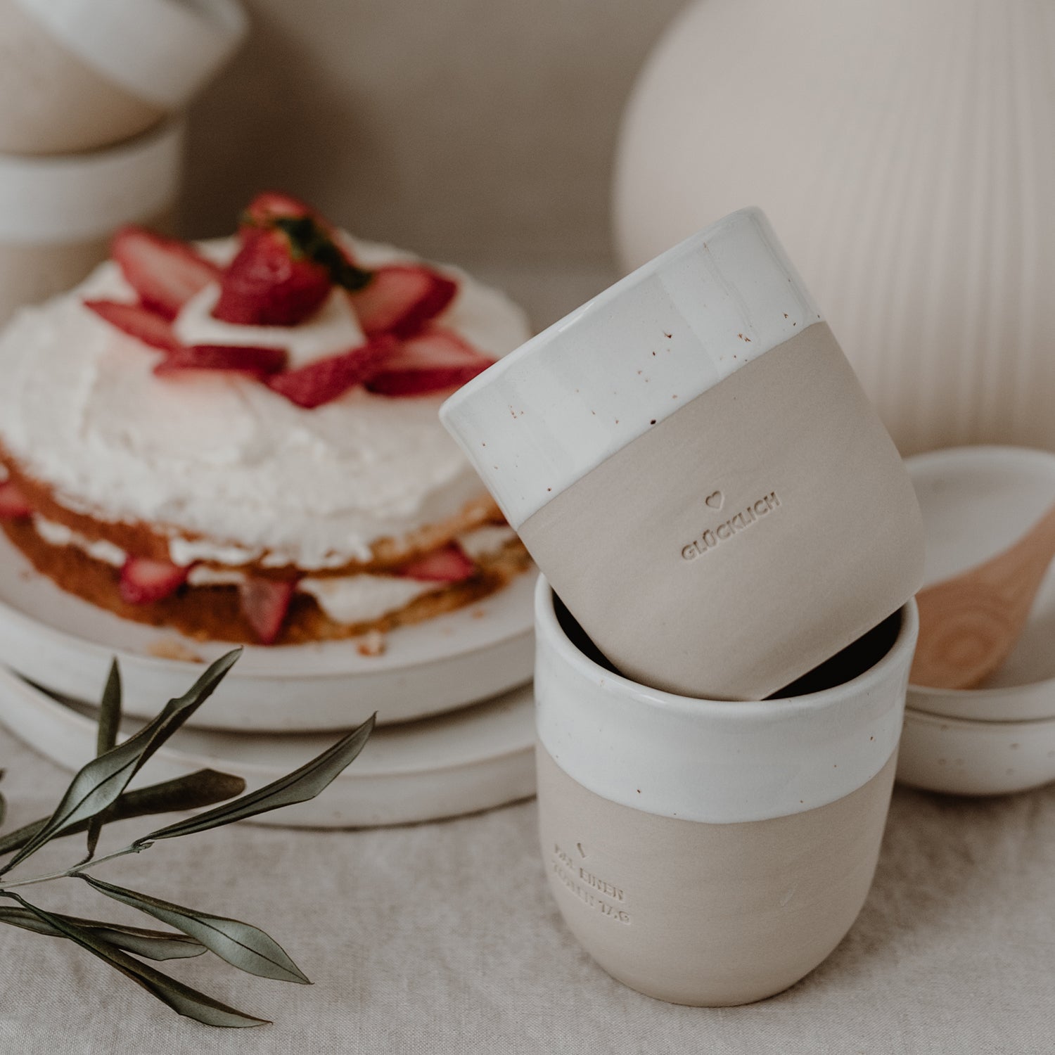 Eulenschnitt - Glücklich - Becher