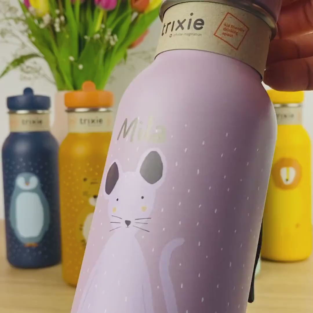 Kinder Trinkflasche personalisiert aus Edelstahl | Kita | Trixie | Kinderflasche | Wasserflasche | Schule | Trinkfasche für Kinder | 500 ml