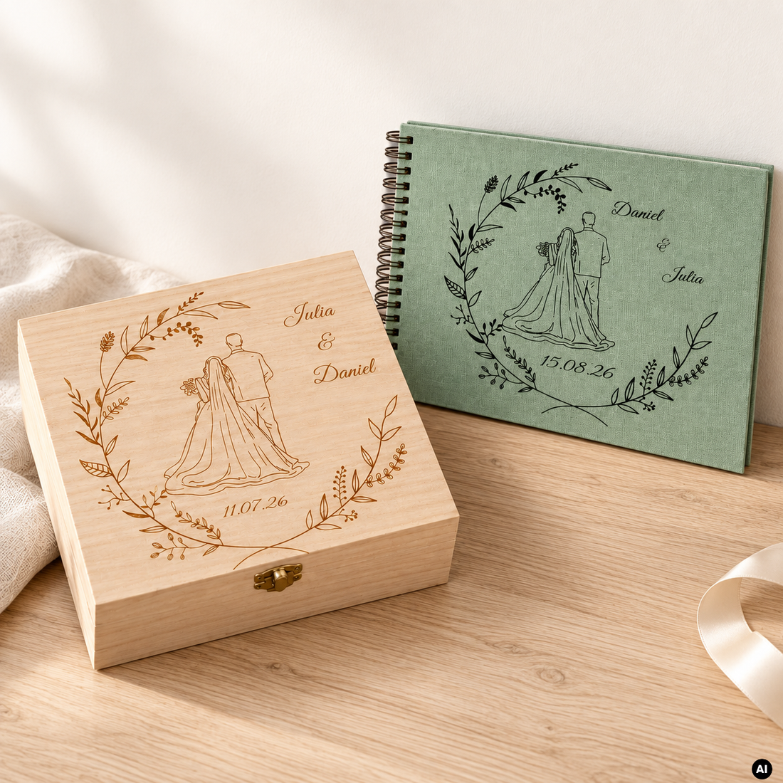 Personalisierte Geschenke zur Hochzeit – mit Namen und Hochzeitsdatum