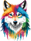 Bügelbild - Aquarell Wolf - Fantasie Stil