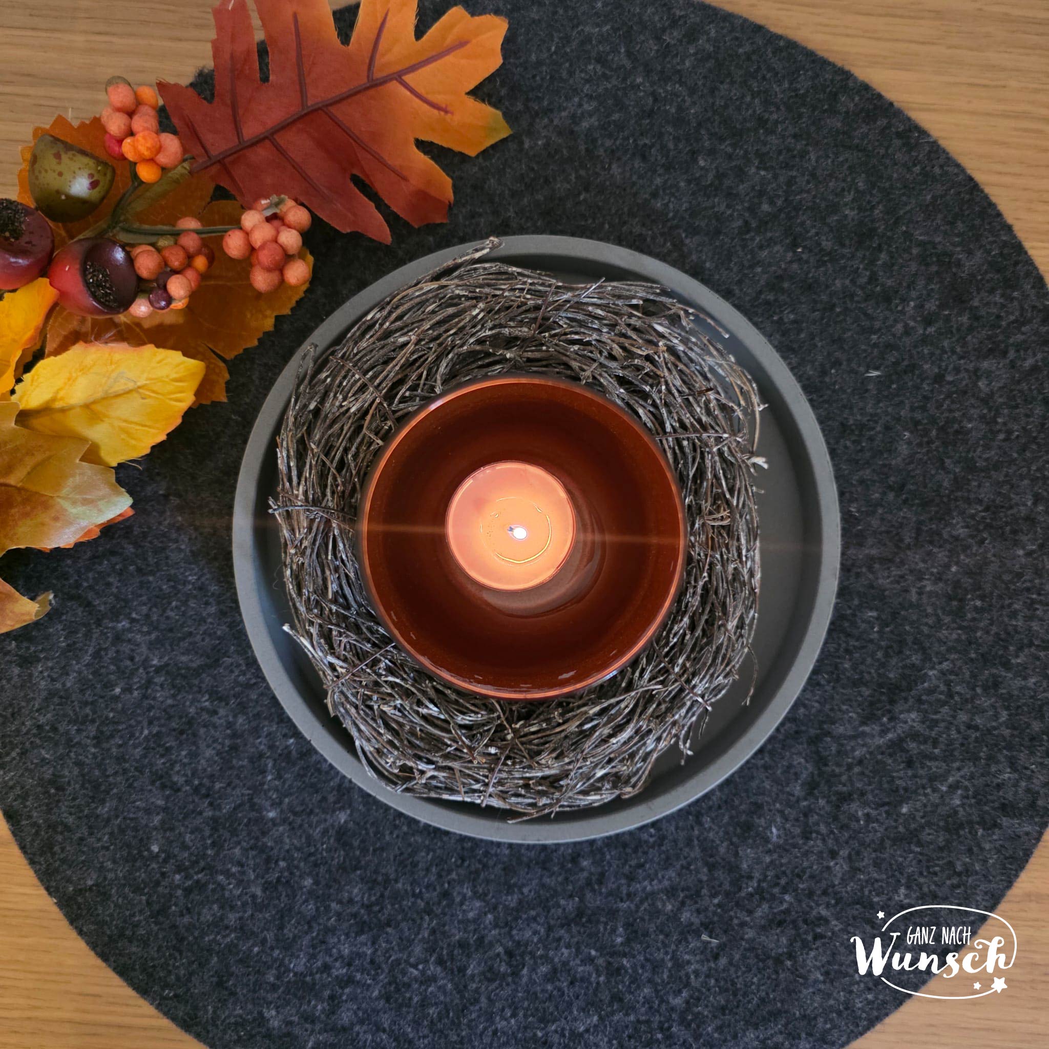 Windlicht | Herbst| Gravur | Kristallglas | Deko | Vase | Geschenk zum Geburtstag | Autumn