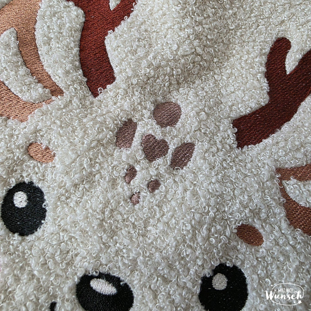 Kissenbezug 50x50 | Stick | Geschenk | Weihnachten | Deko Kissen | liebevoll gestaltet | Kuschelkissen | Merry Christmas | Rentier