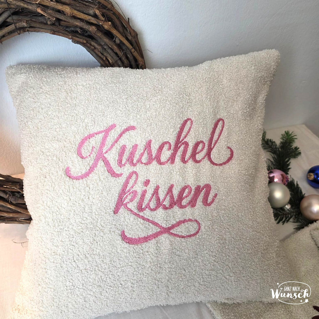 Kissenbezug 50x50 | Stick | Geschenk | Weihnachten | Deko Kissen | liebevoll gestaltet | Kuschelkissen | Merry Christmas | Rentier