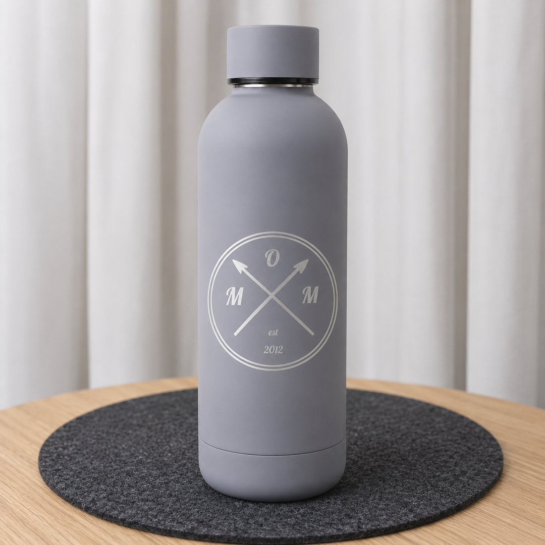 Isolierflasche 500ml personalisiert mit Monogramm | 3 Initialen graviert | GNW
