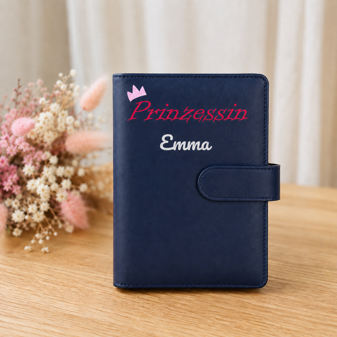 Budgetplaner A6 personalisiert „Prinzessin mit Krone" | Kunstleder | GNW