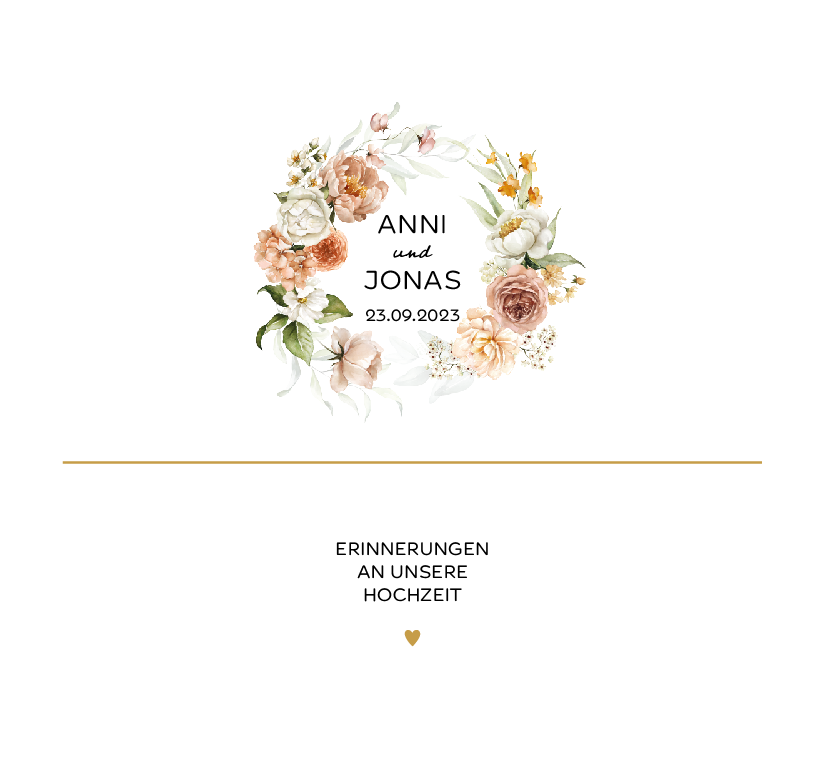 Holzkiste Hochzeit mit Blumenmotiv | Erinnerungsbox mit UV-Druck | 3 Größen | Hochzeitsgeschenk personalisiert