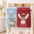 Sterntaler Waschlappen personalisiert | Geschenk zur Taufe | Geburt | Geburtstag | Patengeschenk | Maus Mabel | Esel Emmi | mit Stick |
