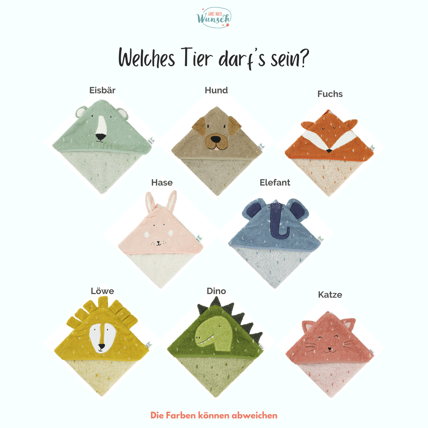 Baby - Trixie Hooded Towel - Besticktes Kapuzenhandtuch