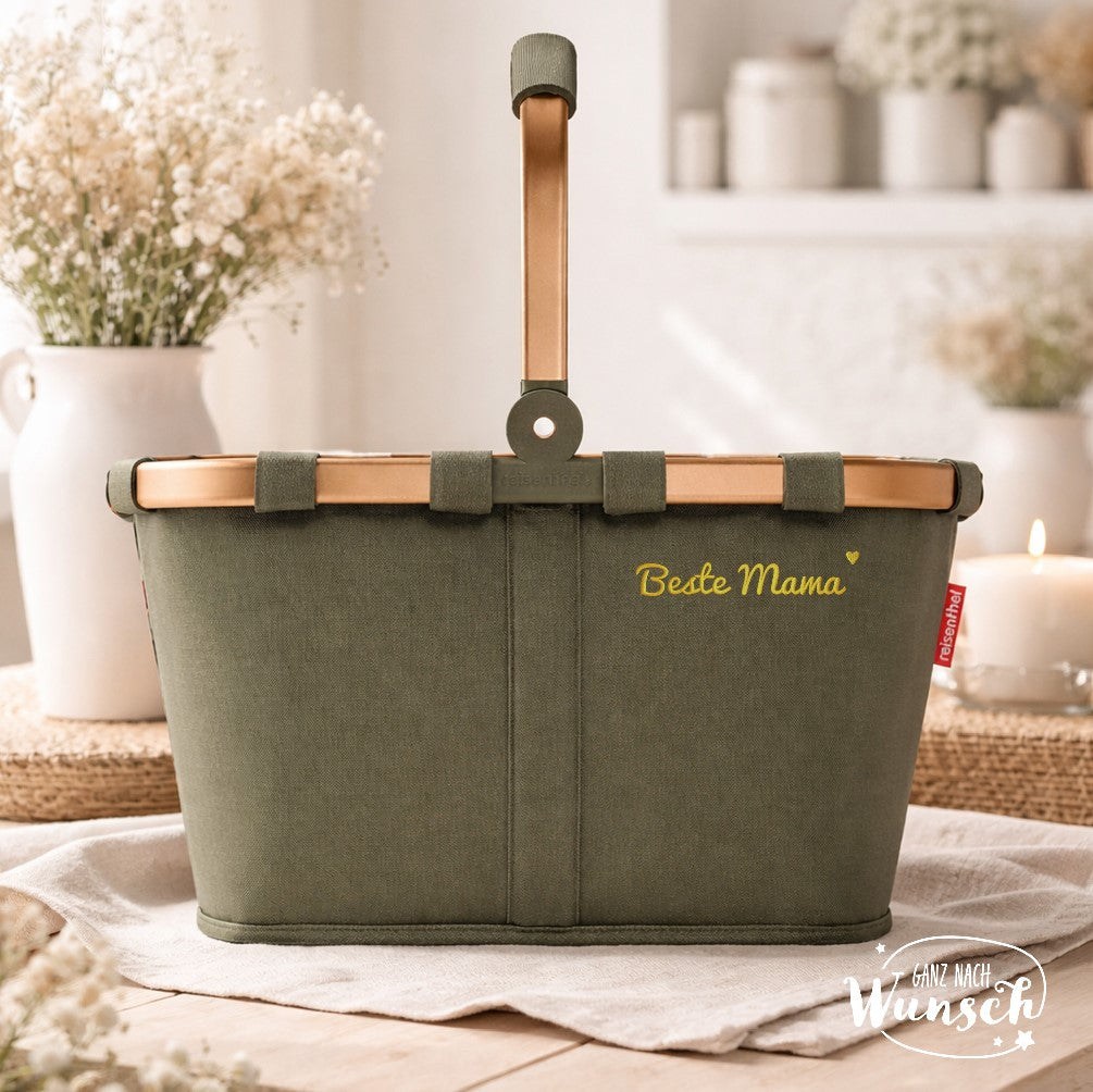 Einkaufskorb Reisenthel personalisiert mit Stick | Geschenk Oma | Mama | Geburtstagsgeschenk | Hochzeit | Muttertag | Teddy