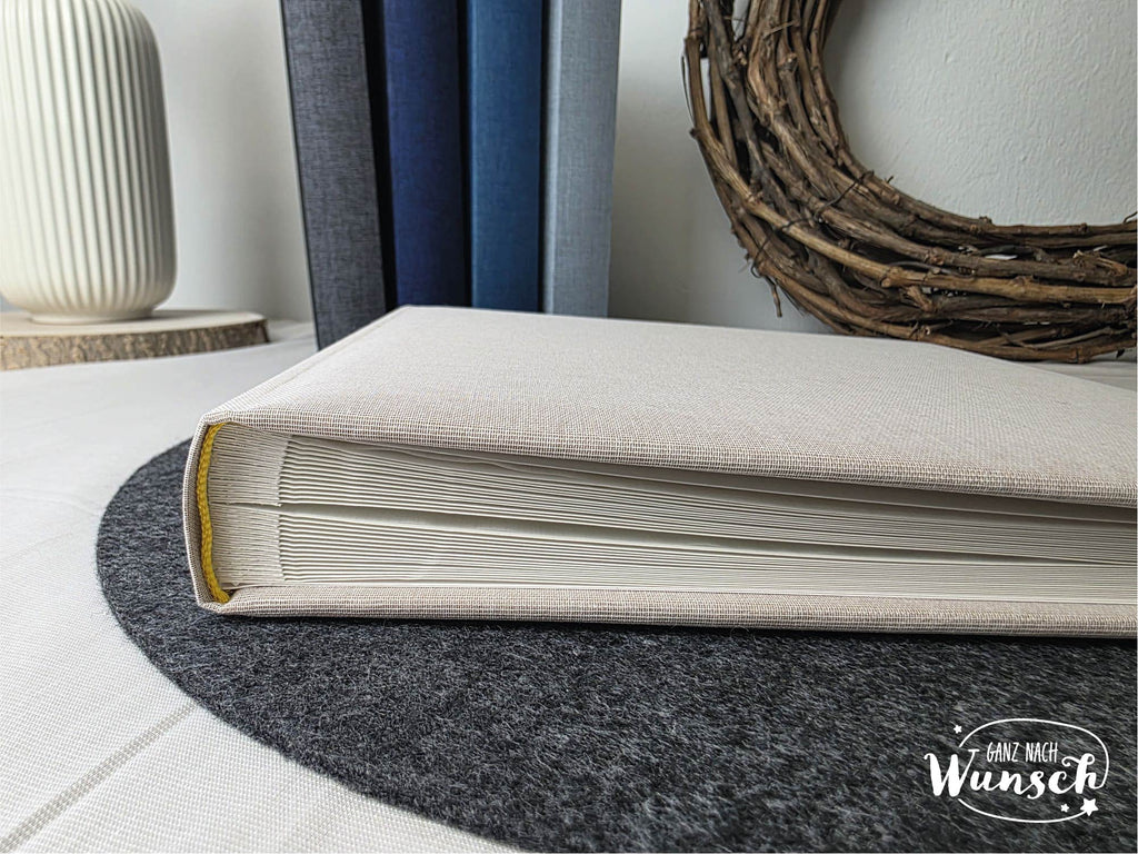 Personalisiertes Fotoalbum Leinen Einband, Fotobuch, Erinnerungsalbum, Geburt, Geschenk zu Geburt, Taufe, Babyalbum, Mehrlingsgeschenk