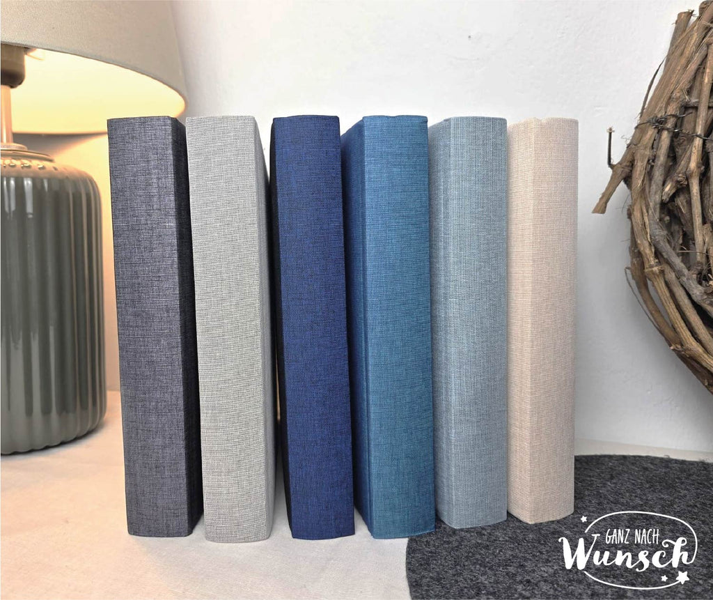 Personalisiertes Fotoalbum Leinen Einband, Fotobuch, Erinnerungsalbum, Geburt, Geschenk zu Geburt, Taufe, Babyalbum, Mehrlingsgeschenk