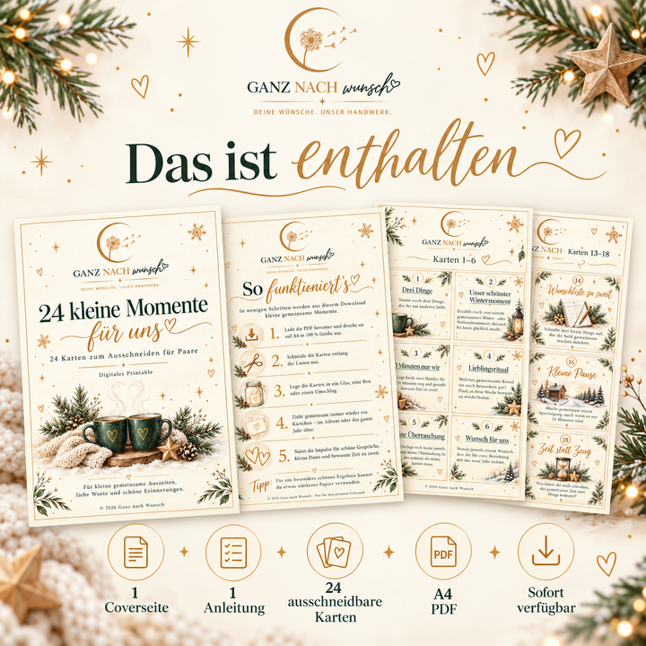 24 kleine Momente für uns – Adventskalender für Paare
