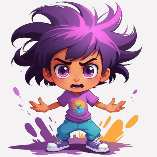 Bügelbild - Angry Colorkid Joel - Comic Stil