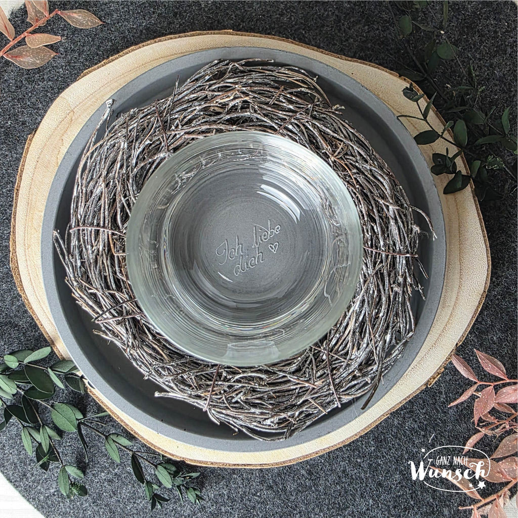 Graviertes Trinkglas mit Herz & Spruch im Boden – personalisierbar | Geschenk für jeden Anlass