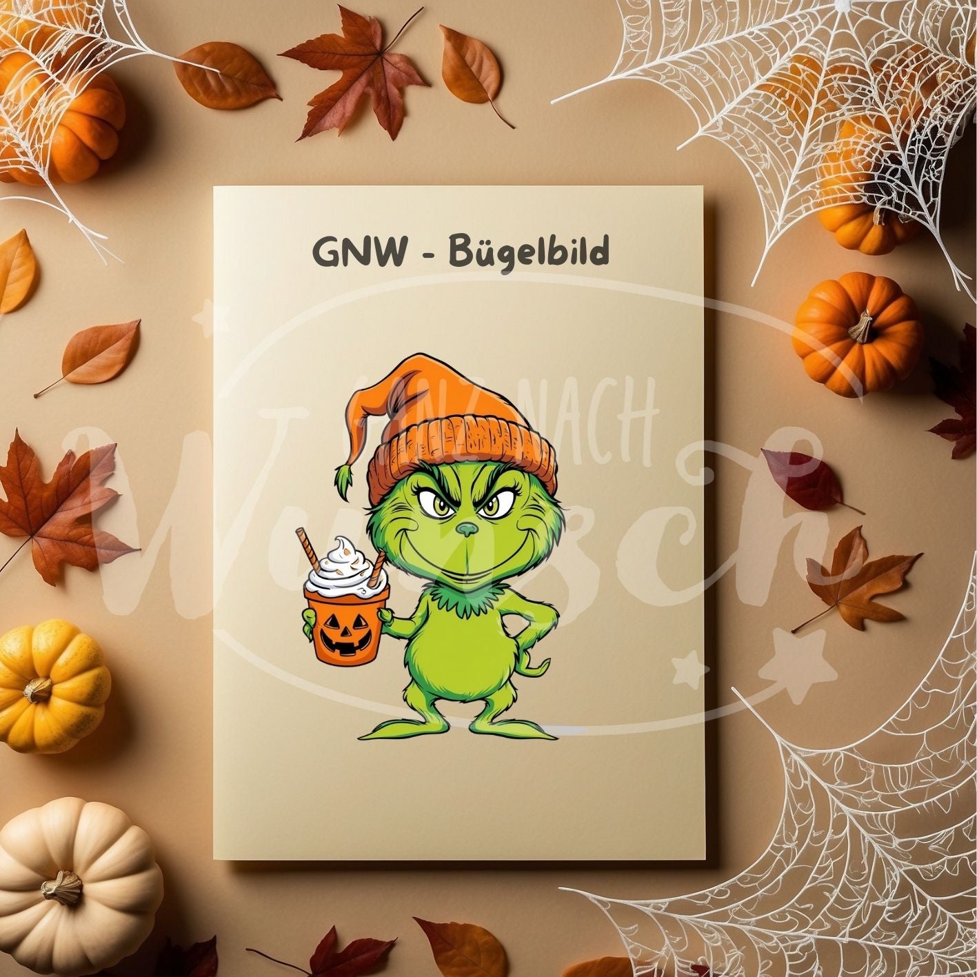Bügelbild - Grummeliger Grünling - Frech & Süß - GNW_600021