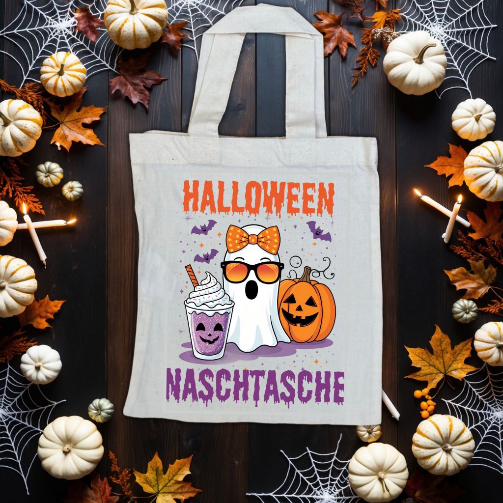.Gruselige "Halloween Naschtasche" Jutebeutel – Perfekt für kleine Grusel Abenteuer | 22 x 26 cm Baumwolltasche