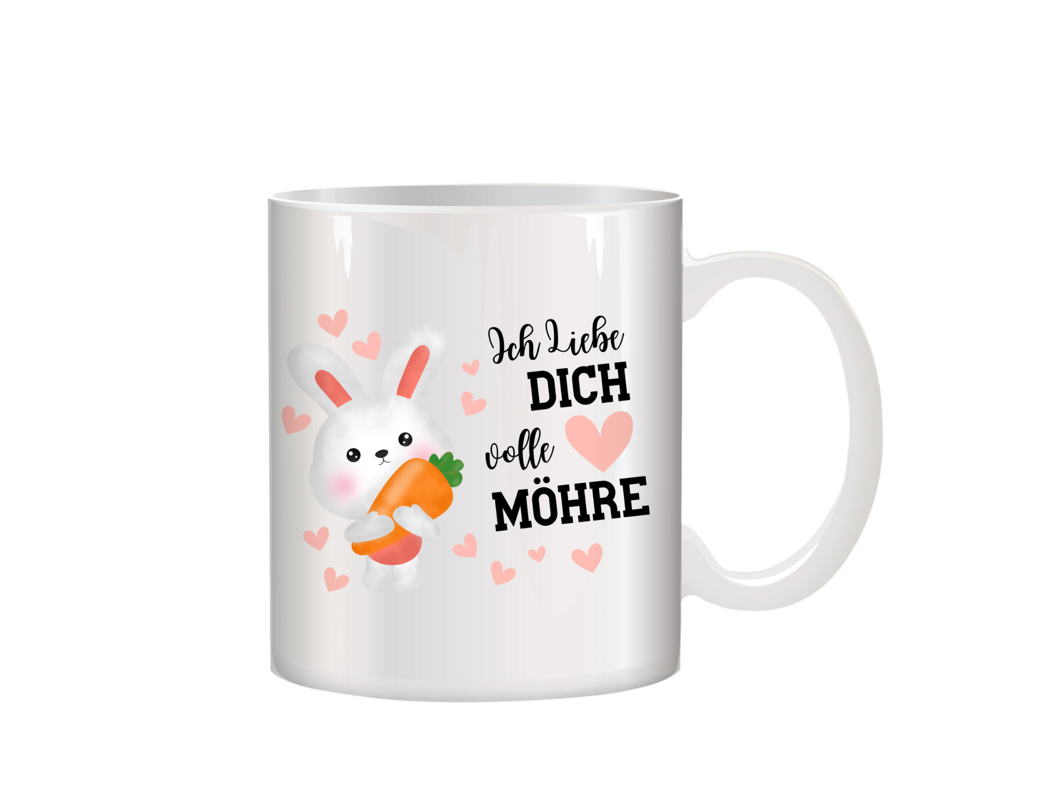 Tasse | Ich liebe dich volle Möhre | 325 ml | Keramik | Geschenk | Liebe | Hase | Osterdeko | Romantisch | Humor | Kaffeetasse