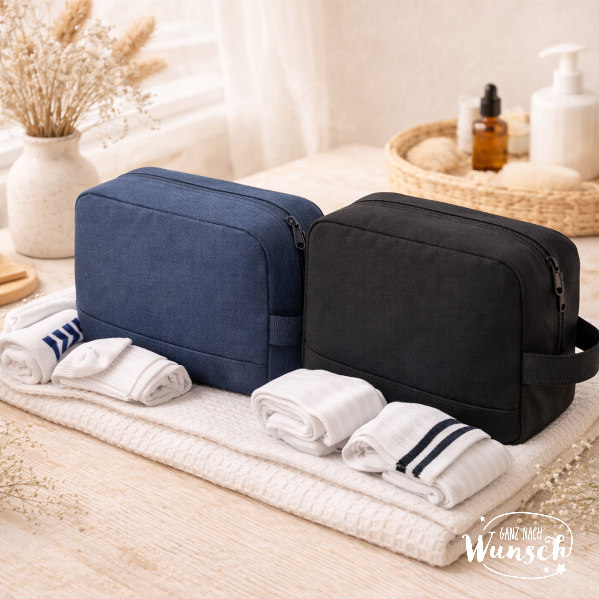 Kulturtasche für Kinder mit Fußball Motiv |Urlaubstasche | Kulturbeutel | Tasche | personalisiert | Kinderkulturtasche