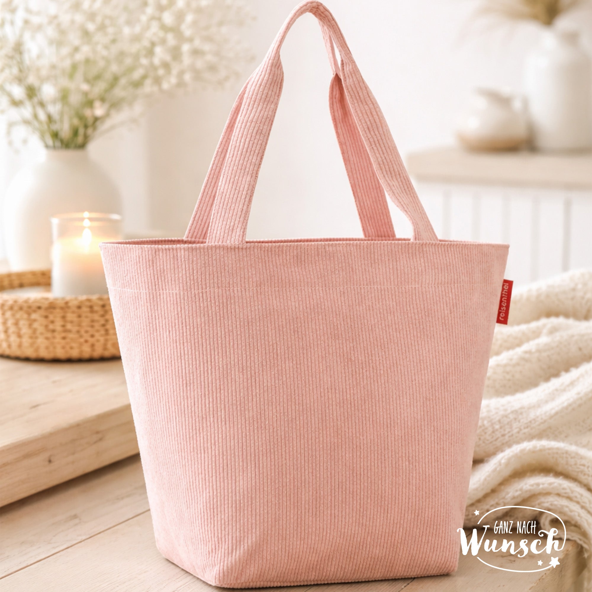 Shopper | Einkaufstasche | Cord | Rosa | Geschenk für Mama | personalisiertes Geschenk | Geburtstagsgeschenk | Muttertag | Reisenthel