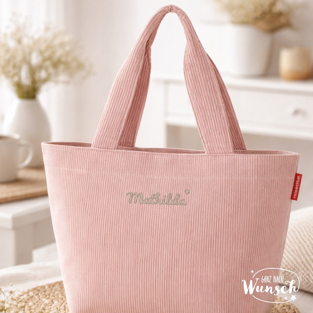 Shopper | Einkaufstasche | Cord | Rosa | Geschenk für Mama | personalisiertes Geschenk | Geburtstagsgeschenk | Muttertag | Reisenthel